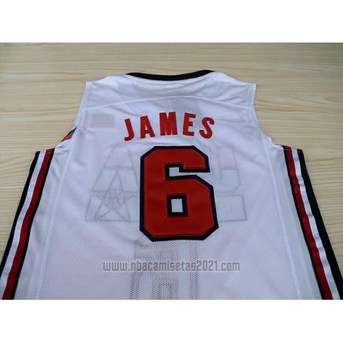 Camiseta USA 1992 Lebron James #6 Blanco